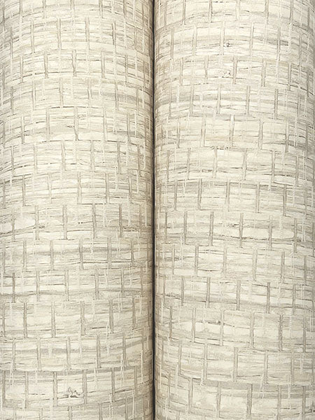 Chesapeake 4142-72655 Plaited Grass Light Grey Wallpaper