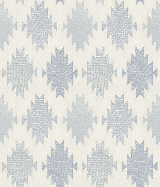 Chesapeake 4142-72663 Stitched Heirloom Indigo Wallpaper