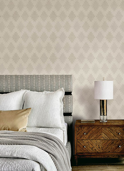 Chesapeake 4142-72664 Stitched Heirloom White Wallpaper