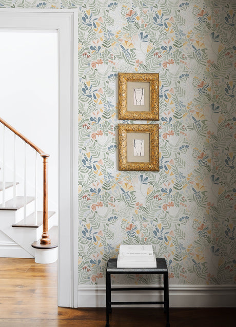 A-Street Prints 4143-22005 Brittsommar Seafoam Woodland Floral Wallpaper
