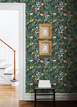 A-Street Prints 4143-22006 Brittsommar Black Woodland Floral Wallpaper