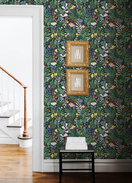 A-Street Prints 4143-22006 Brittsommar Black Woodland Floral Wallpaper