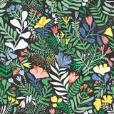 A-Street Prints 4143-22006 Brittsommar Black Woodland Floral Wallpaper