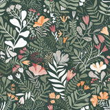 A-Street Prints 4143-22009 Brittsommar Evergreen Woodland Floral Wallpaper