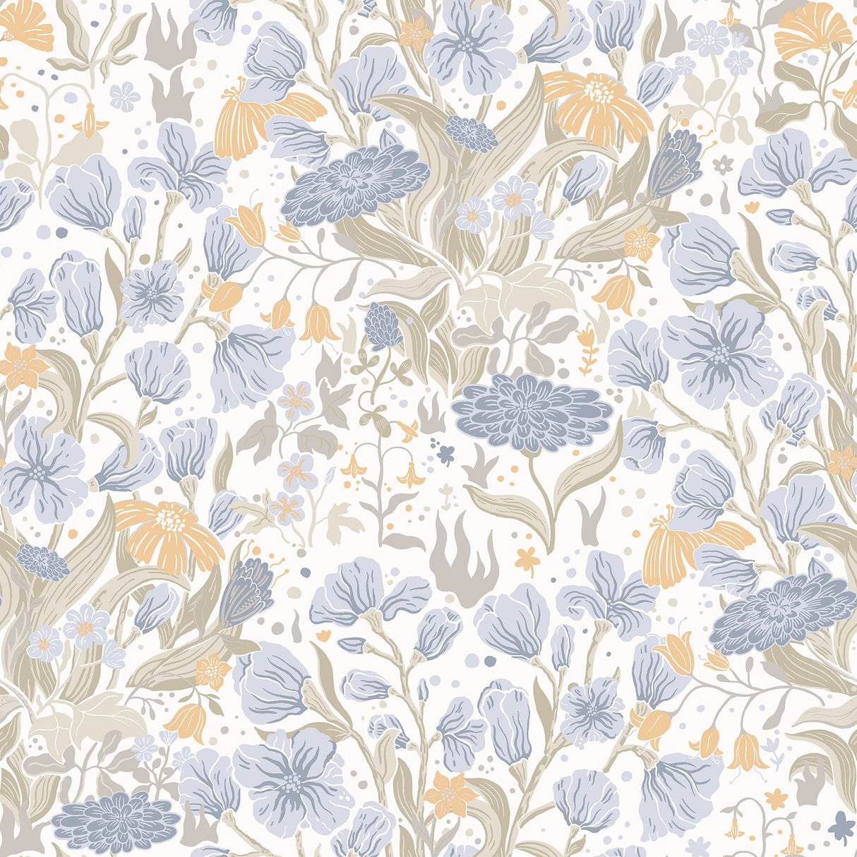 A-Street Prints 4143-22010 Hava Light Blue Meadow Flowers Wallpaper