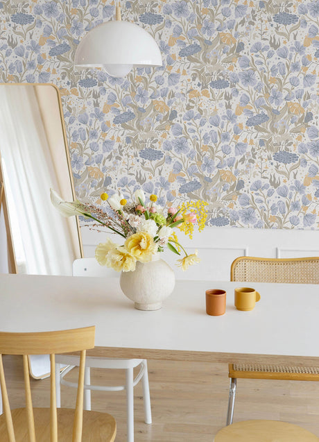 A-Street Prints 4143-22010 Hava Light Blue Meadow Flowers Wallpaper