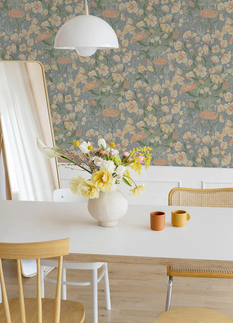 A-Street Prints 4143-22013 Hava Coral Meadow Flowers Wallpaper