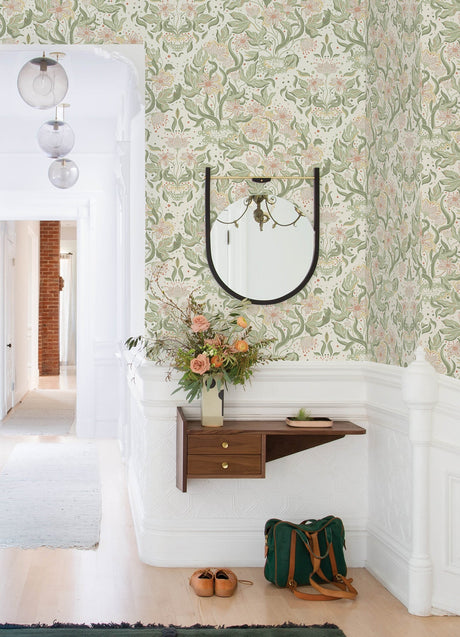 A-Street Prints 4143-22017 Lisa Olive Floral Damask Wallpaper