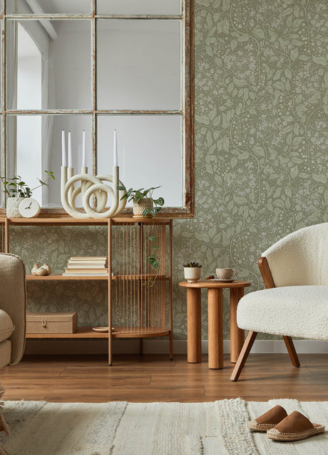 A-Street Prints 4143-22024 Turi Moss Twining Vines Wallpaper