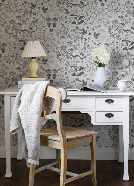 A-Street Prints 4143-22029 Groh Grey Floral Wallpaper