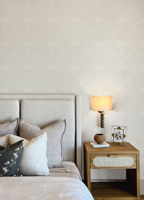 A-Street Prints 4143-34007 Mara Light Grey Tulip Ogee Wallpaper