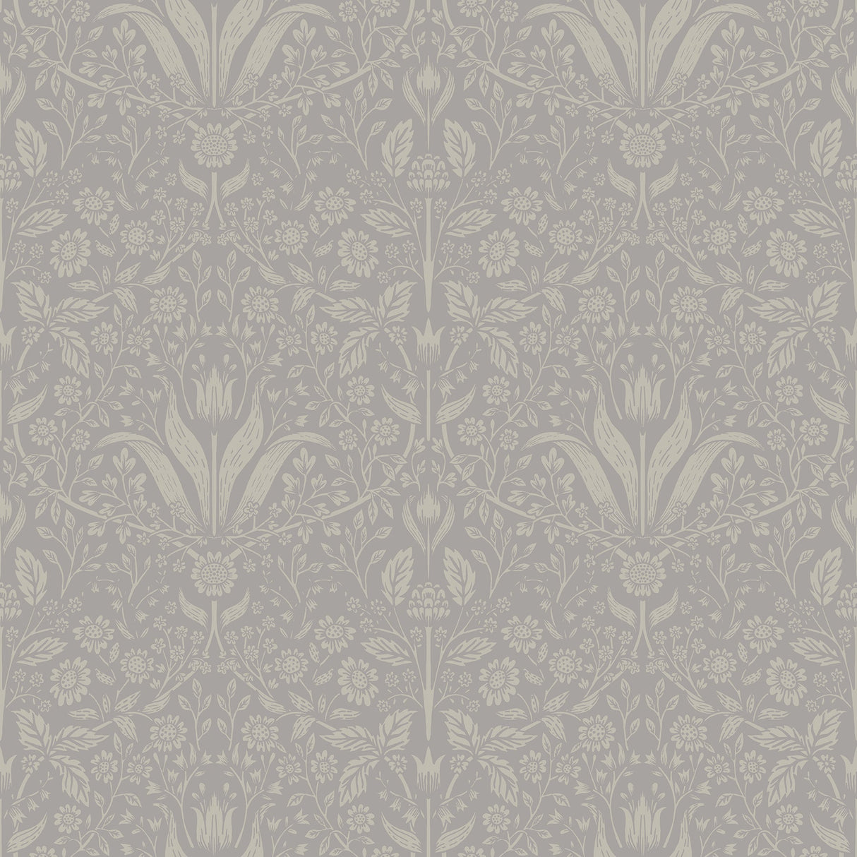 A-Street Prints 4143-34008 Mara Grey Tulip Ogee Wallpaper
