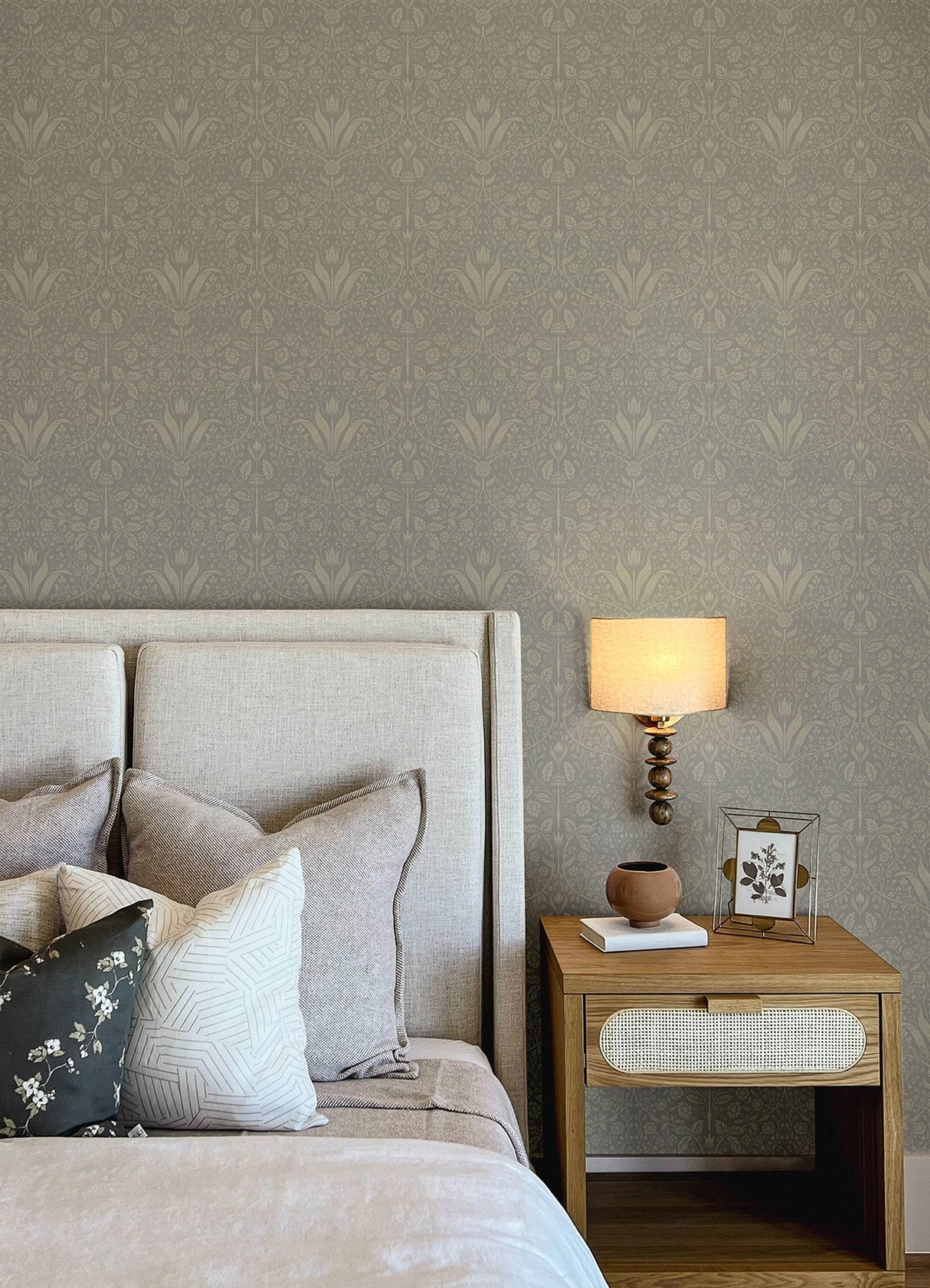 A-Street Prints 4143-34008 Mara Grey Tulip Ogee Wallpaper