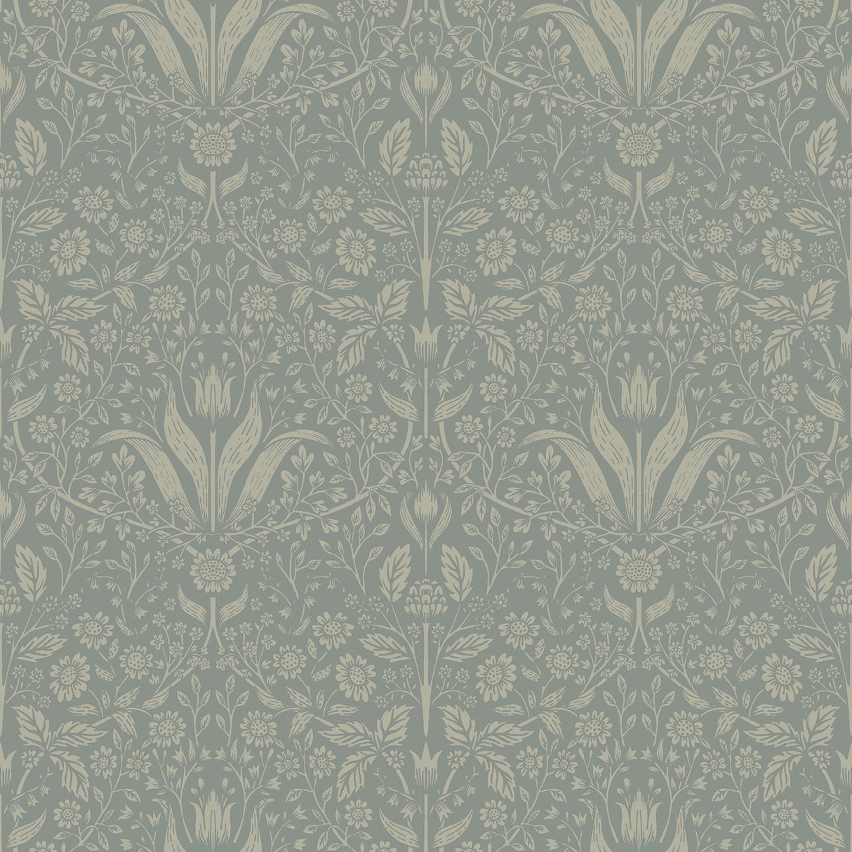 A-Street Prints 4143-34009 Mara Green Tulip Ogee Wallpaper