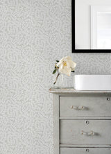 A-Street Prints 4143-34016 Lindlöv Grey Leafy Vines Wallpaper