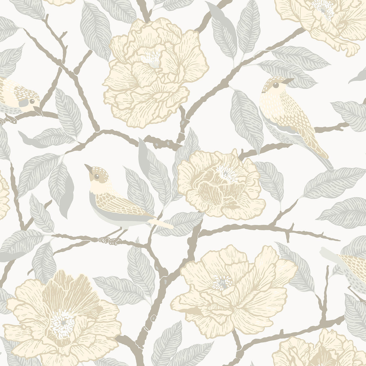 A-Street Prints 4143-34022 Bernadina Light Yellow Rosebush Wallpaper