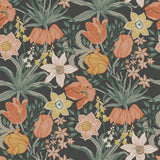 A-Street Prints 4143-34031 Cecilia Black Tulip and Daffodil Wallpaper