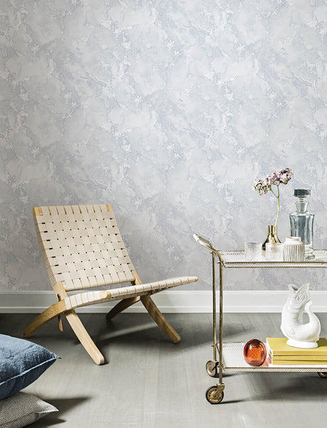 Advantage 4144-9100 Grandin Light Grey Marbled Wallpaper