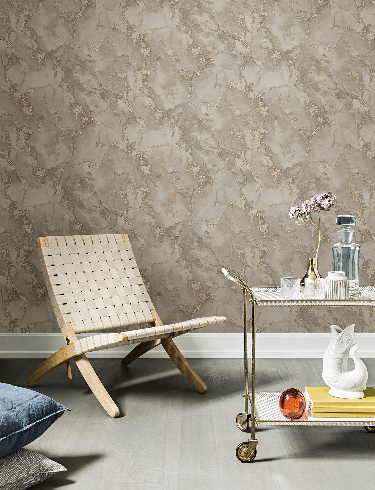 Advantage 4144-9103 Grandin Grey Marbled Wallpaper