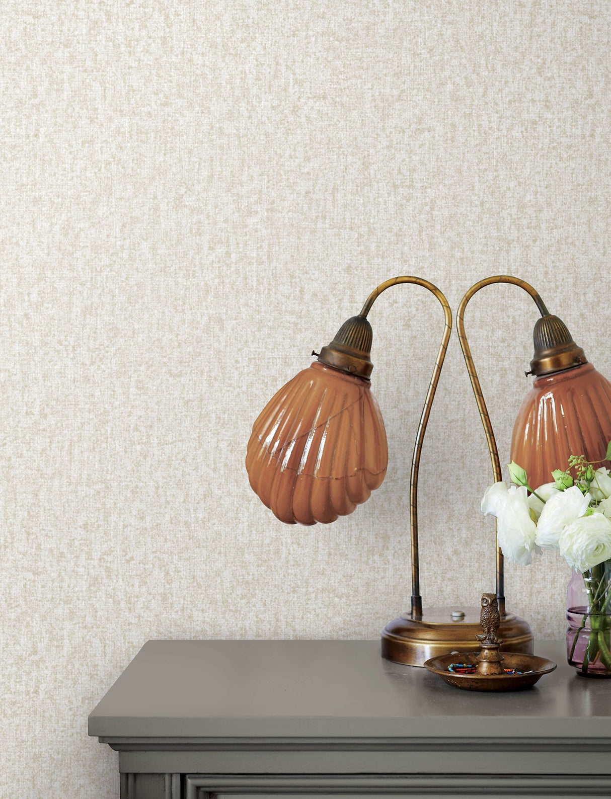 Advantage 4144-9107 Halliday Blush Faux Linen Wallpaper