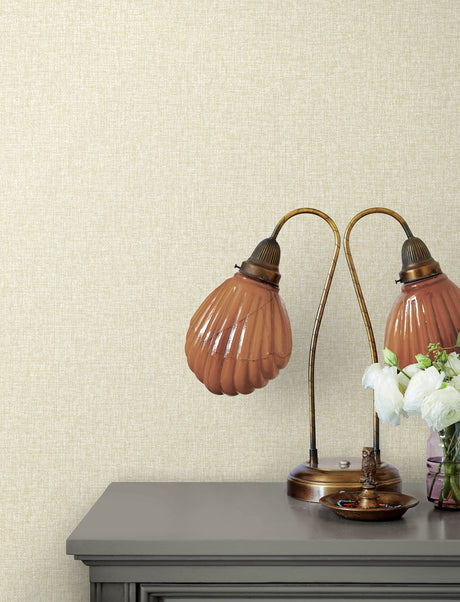 Advantage 4144-9109 Halliday Taupe Faux Linen Wallpaper