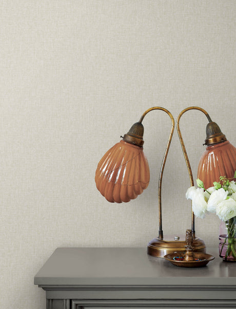 Advantage 4144-9112 Halliday Pearl Faux Linen Wallpaper