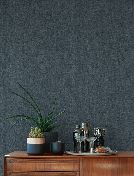 Advantage 4144-9125 Hatton Dark Blue Faux Tweed Wallpaper