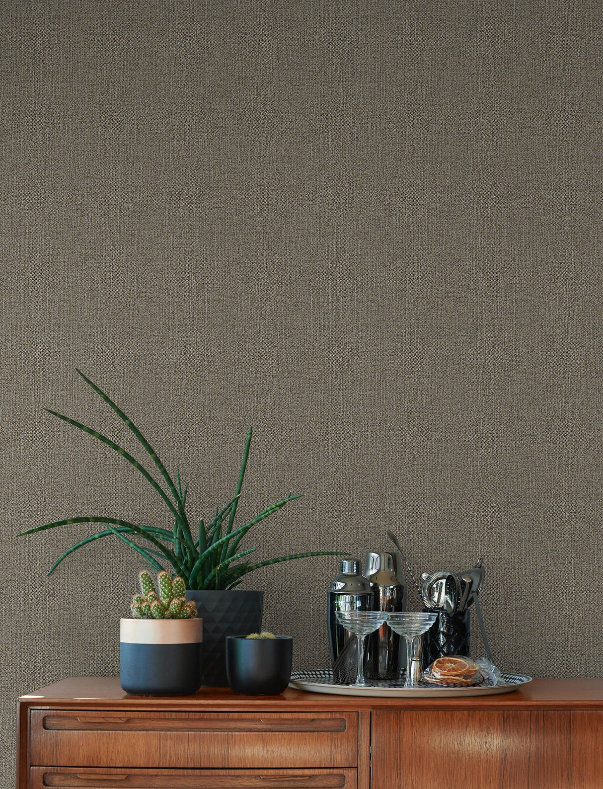 Advantage 4144-9127 Hatton Brown Faux Tweed Wallpaper