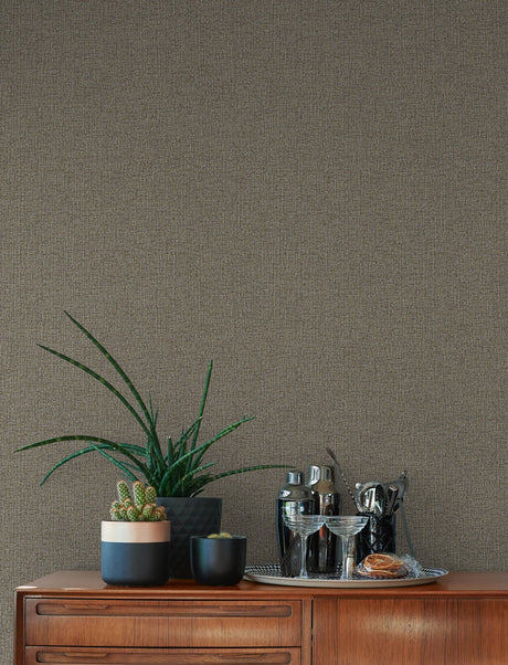 Advantage 4144-9127 Hatton Brown Faux Tweed Wallpaper