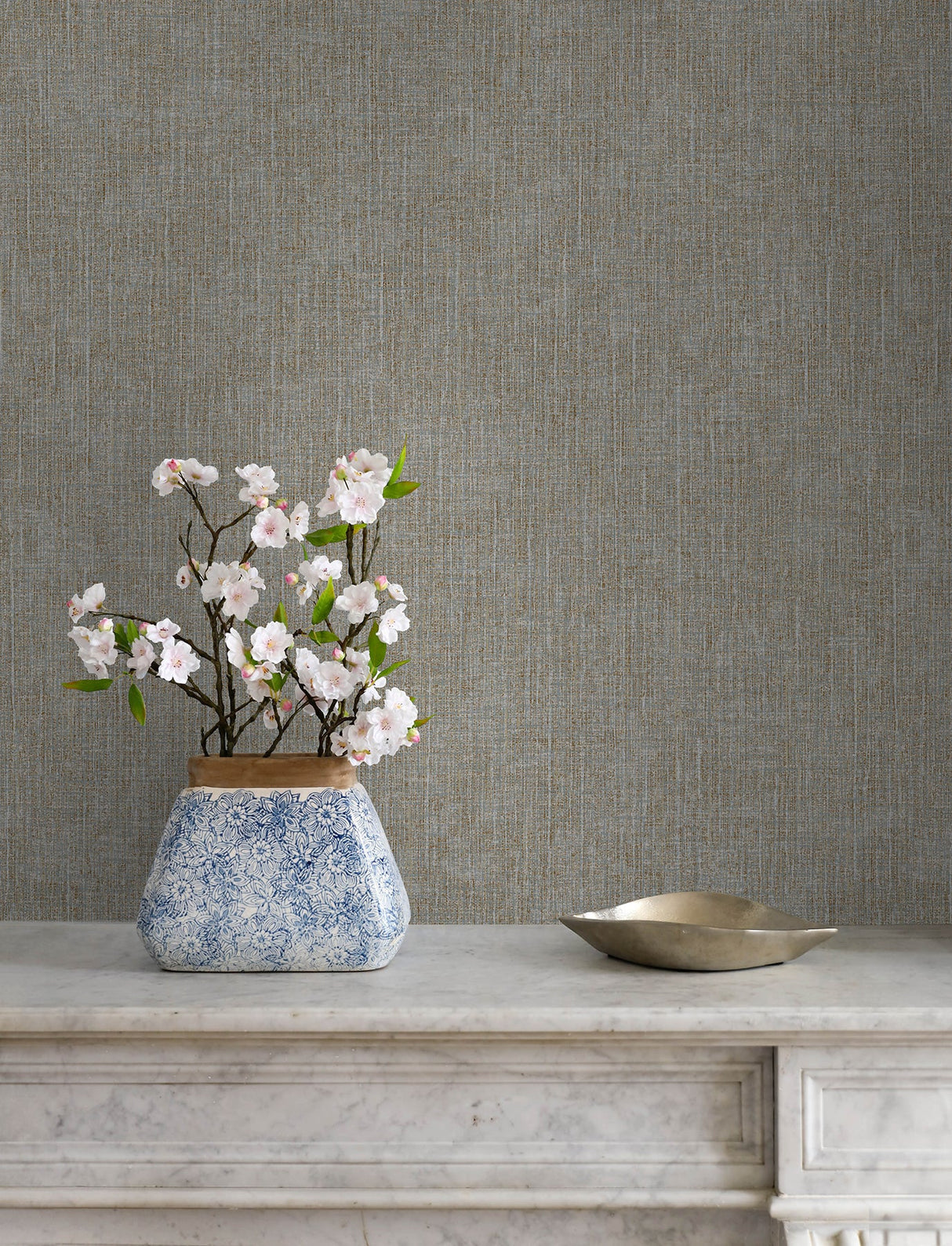 Advantage 4144-9152 Glenburn Neutral Woven Shimmer Wallpaper