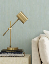 Advantage 4144-9155 Bowman Sea Green Faux Linen Wallpaper