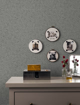 Advantage 4144-9158 Surrey Grey Basketweave Wallpaper