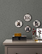 Advantage 4144-9161 Surrey Black Basketweave Wallpaper