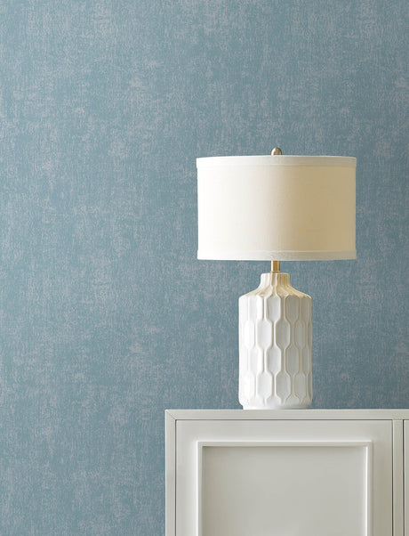 Advantage 4144-9164 Edmore Sky Blue Faux Suede Wallpaper