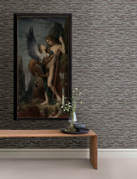 Advantage 4144-9170 Hazen Chocolate Striated Wallpaper