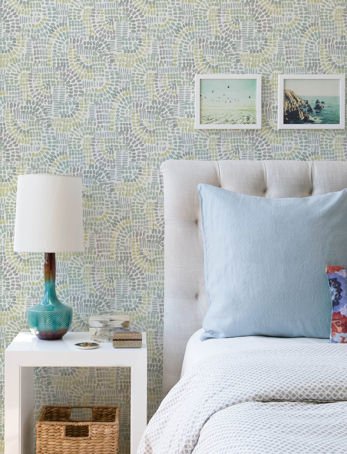 A-Street Prints 4146-27215 Wanderer Aquamarine Mosiac Wallpaper - Eade's Wallpaper