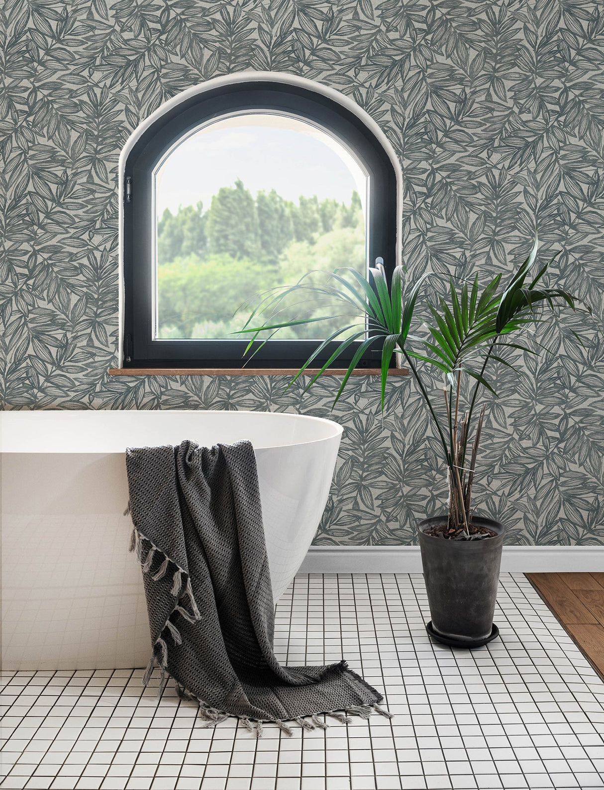 A-Street Prints 4146-27231 Rhythmic Leaf Wallpaper - Eade's Wallpaper