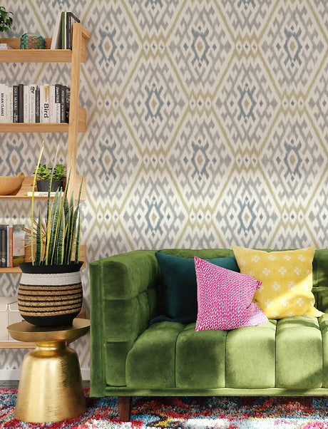 A-Street Prints 4146-27236 Solola Chartreuse Ikat Wallpaper - Eade's Wallpaper