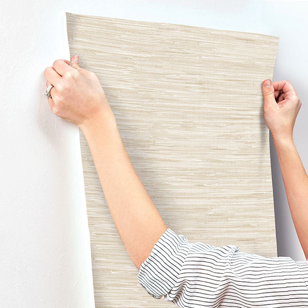 A-Street Prints 4147-27258 Exhale Dove Woven Faux Grasscloth Wallpaper - Eade's Wallpaper
