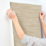 A-Street Prints 4147-27259 Exhale Light Brown Woven Faux Grasscloth Wallpaper - Eade's Wallpaper
