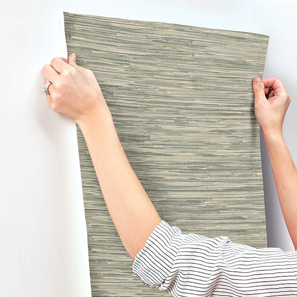 A-Street Prints 4147-27261 Exhale Moss Woven Faux Grasscloth Wallpaper - Eade's Wallpaper