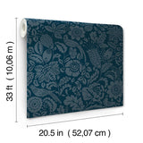 A-Street Prints 4147-27360 Marta Navy Floral Trail Wallpaper - Eade's Wallpaper