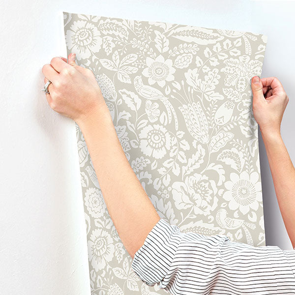 A-Street Prints 4147-27361 Marta Beige Floral Trail Wallpaper - Eade's Wallpaper