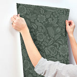 A-Street Prints 4147-27262 Exhale Olive Woven Faux Grasscloth Wallpaper - Eade's Wallpaper