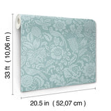 A-Street Prints 4147-27363 Marta Teal Floral Trail Wallpaper - Eade's Wallpaper