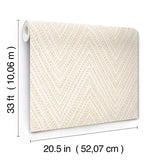 A-Street Prints 4147-27371 Lainey Apricot Stitched Chevron Wallpaper - Eade's Wallpaper