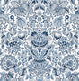 A-Street Prints 4147-27372 Blanche Blue Floral Damask Wallpaper - Eade's Wallpaper