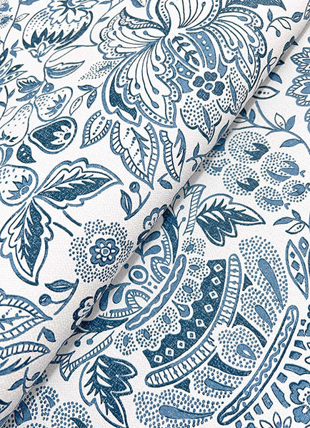 A-Street Prints 4147-27372 Blanche Blue Floral Damask Wallpaper - Eade's Wallpaper