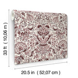 A-Street Prints 4147-27373 Blanche Plum Floral Damask Wallpaper - Eade's Wallpaper