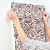 A-Street Prints 4147-27373 Blanche Plum Floral Damask Wallpaper - Eade's Wallpaper